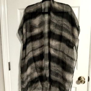 Sheer feather kimono gray onesize